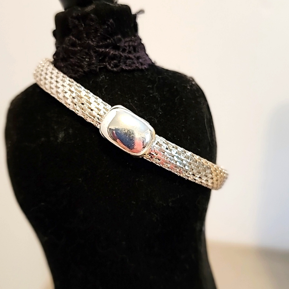 Monet Silvertone Magnetic Bracelet
